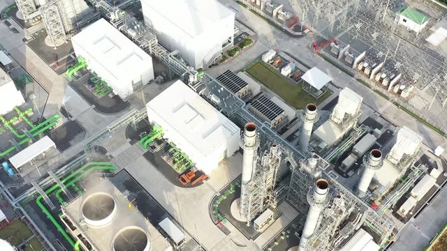 Top view of electric substation,electrical and production