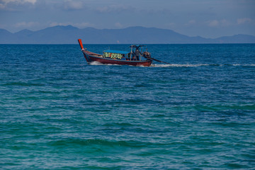 boat and blue sky with sea