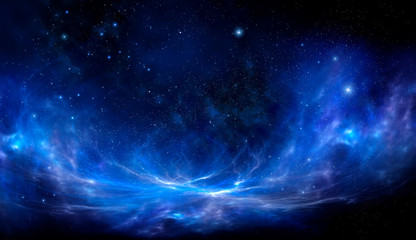 deep space, abstract blue background