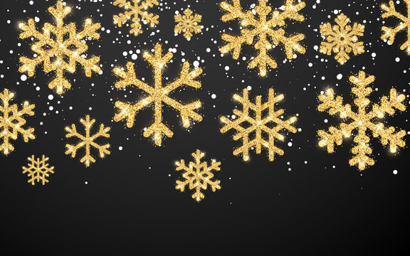 Gold Snowflakes Black Background Images – Browse 39,473 Stock Photos ...