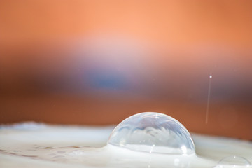 Fototapeta na wymiar Water Drop Bubble, White