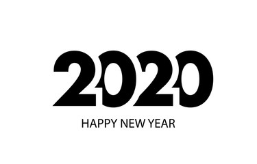2020 New Year text design. Unique design for banner, poster, postcard, print and calendar. Vector illustration