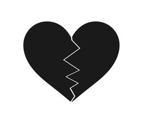 Black broken heart icon.
