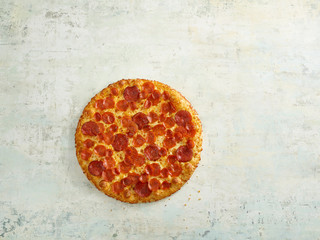 pepperoni pizza overhead