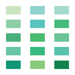 Green color palette vector illustration