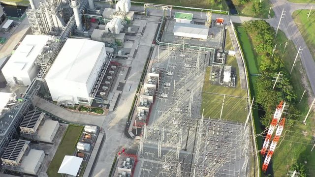 Top view of electric substation,electrical and production
