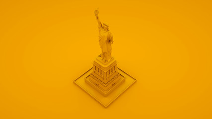 Statue of Liberty isolated on yellow background. 3d illustration © Laricha