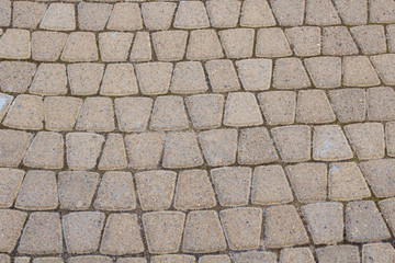 Old paving stones. Close-up. Top view. Background. Texture.
