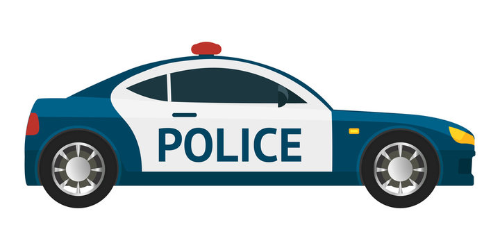 blue police car side view clip art preview