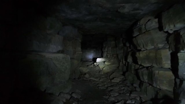 View of an old abandoned mine tunnel Kaluga sity