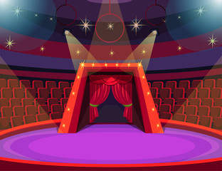 Empty circus arena flat vector illustration © backup_studio