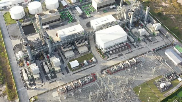 Top view of electric substation,electrical and production