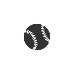 Baseball ball simple vector icon. Baseball play ball black glyph symbol.