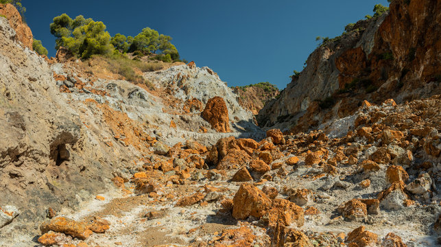 Sousaki is an extinct volcano and modern solfatara field in northeastern Corinthia, Greece, at the northwest end of the Aegean volcanic arc. 