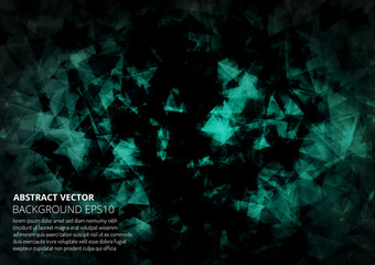 Abstract background from many triangles. Dance of geometric shapes.