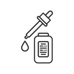 Facial serum black line icon. Skin care sign. Cosmetic product. Lifting, moisturizing, treatment procedure. Pictogram for web page, mobile app, promo. UI UX GUI design element.