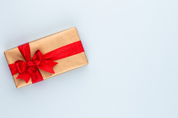 Christmas gift boxes on pastel background.