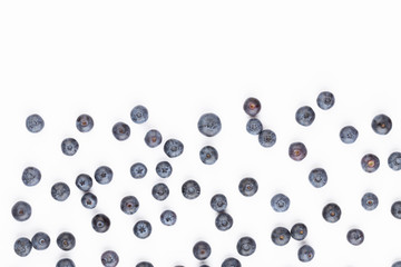 Tasty blueberries isolated on white background.