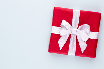 Christmas gift boxes on pastel background.