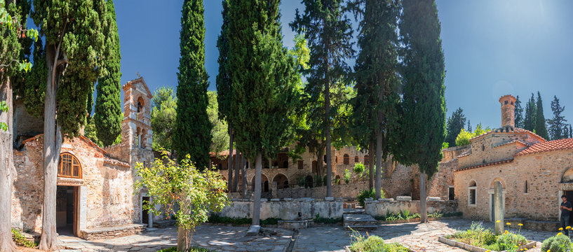 The church of the Kesariani monastery on mount Imitos