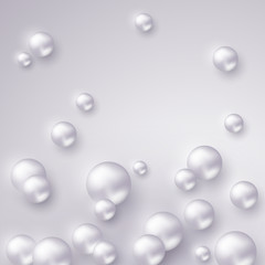 Gray balls in the air on abstract background. Vector illustration.