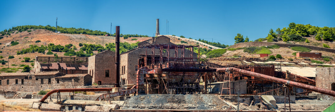 Old silver mine factory in Lavrio. The French factory  kept at work until the 1970's. They processed the ancient leftoever ore from the classical mines
