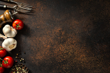 Food background with ingredients