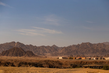 Naklejka na ściany i meble Sharm El Sheikh, outskirts of the city. Egypt. Mountains of the Sinai Peninsula.