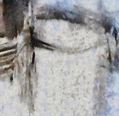 Detailed close-up grunge clouds abstract background. Dry brush strokes hand drawn oil painting on canvas texture. Creative simple pattern for graphic work, web design or wallpaper. Chaotic splashes.