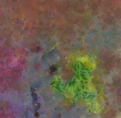 Detailed close-up grunge clouds abstract background. Dry brush strokes hand drawn oil painting on canvas texture. Creative simple pattern for graphic work, web design or wallpaper. Chaotic splashes.