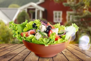 Fresh mixed vegetables salad in a bowl