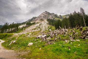 Fototapeta na wymiar Vilalpsee, Alps, lake in mountains