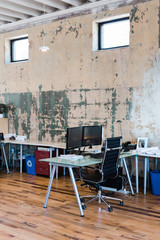 Modern Office Space with Textured Walls