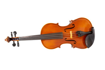 Fototapeta na wymiar An isolated image of violin, string music instrument in orchestra.