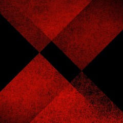 Red triangle shapes on black abstract background with texture in modern contemporary geometric pattern design