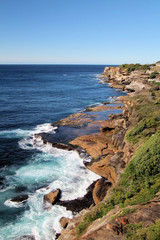 Fototapeta na wymiar Coastal Cliffs Bondi to Bronte Walk Sydney Australia