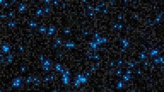 Black blue flat blockchain numbers big data generating artificial intelligence digital technology