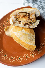 Mexican mole tamal sandwich also called 