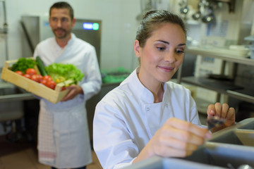 a chef preparing a dish