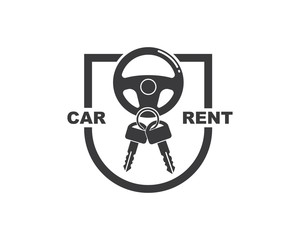 icon and logo of car rent vector illusration