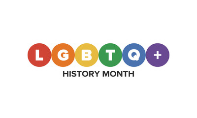 LGBT history month. Pride Month. Lesbian Gay Bisexual Transgender. Celebrated annual. LGBT flag. Rainbow love concept. Human rights and tolerance. Poster, card, banner and background. Vector