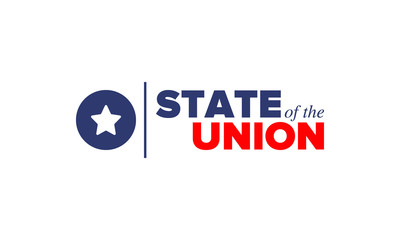 State of the Union Address in United States. Annual deliver from the President of the US address to Congress. Speech President. Patriotic american elements. Poster, card, banner, background. Vector