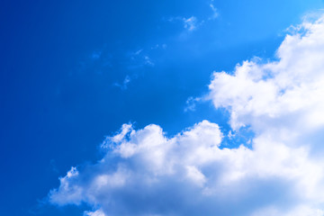 Naklejka na ściany i meble Beautiful blue sky with cloudy. Color sky is clear with white clouds on natural background.