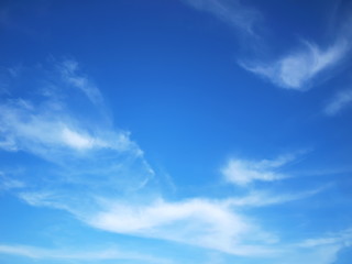 Blue sky Has a beautiful white cloudy mass With copy space.