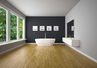 Fototapeta na wymiar Architectural interior, bathroom with furniture, design, 3d illustration, rendering 3d