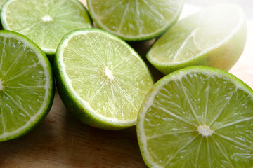 Fresh Lemons Half in the kitchen background.