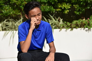 An A Tearful Diverse Male