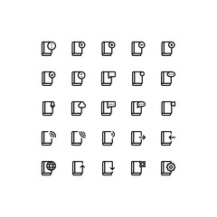 Set of textbook, book, literature outline style icon - vector