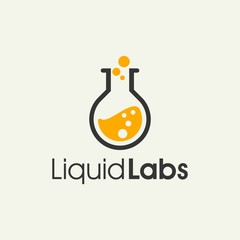 laboratory tube logo - vector design on a light background