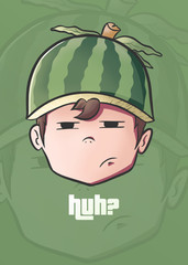 Huh Expression Watermelon Boy